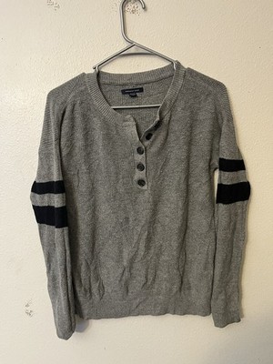 American Eagle 5 Button Henly Sweater Lightweight Unisex Sz XS Grey