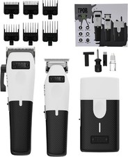 TPOB Play Barber Hair Clippers 7500 RPM Rubber Grips White