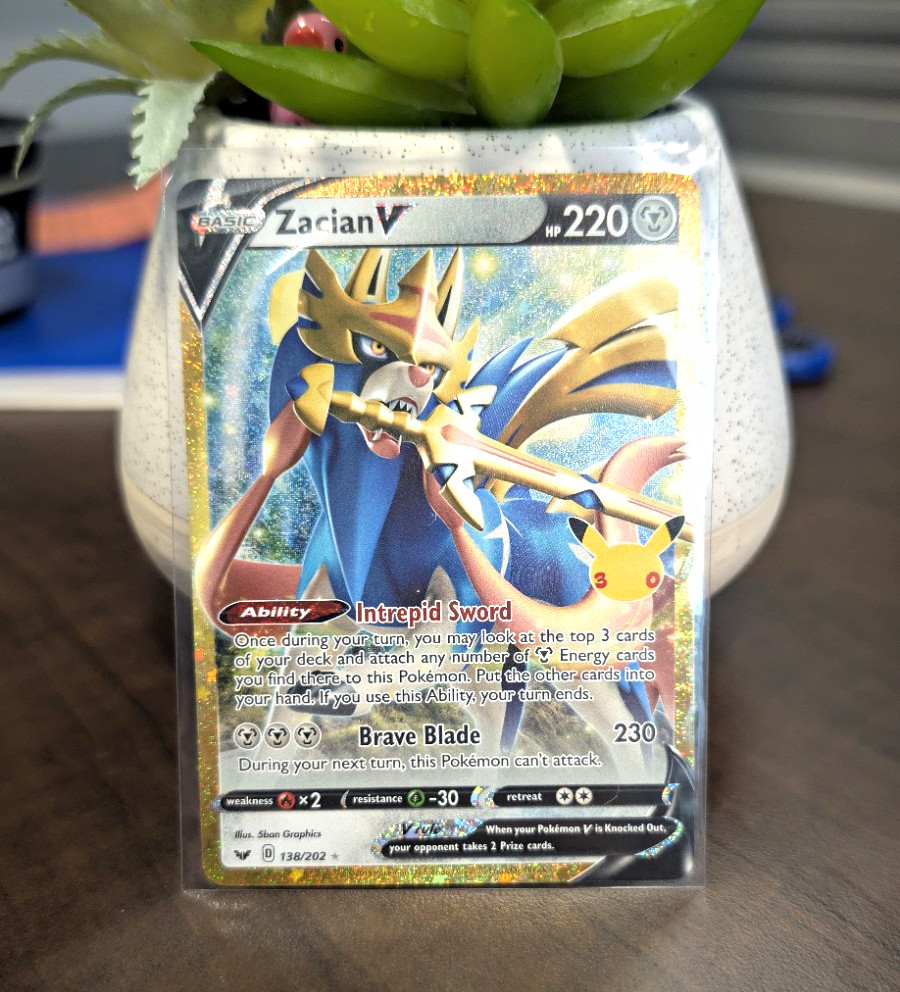 Pokemon Zacian V 148/202 30th Anniversary Celebration