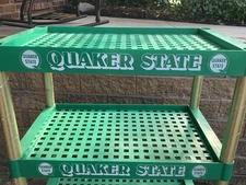 Vintage 1980s Quaker State Motor Oil Advertisement Oil Display Shelf Oil Rack