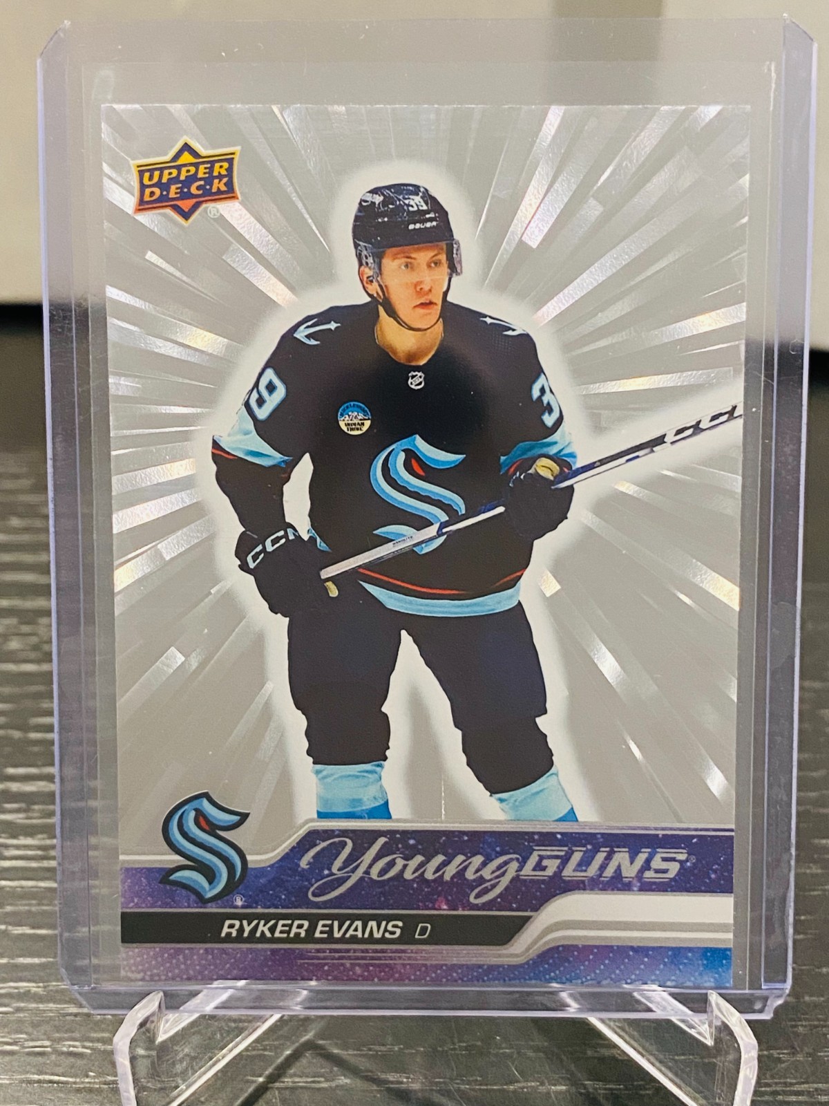 2023-24 Upper Deck Outburst Silver Young Guns #726 Ryker Evans Rookie RC Kraken