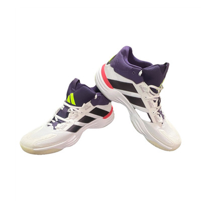20N24/adidas Adizero Select 2.0 White Blue Low Top Men's Basketball Sneakers