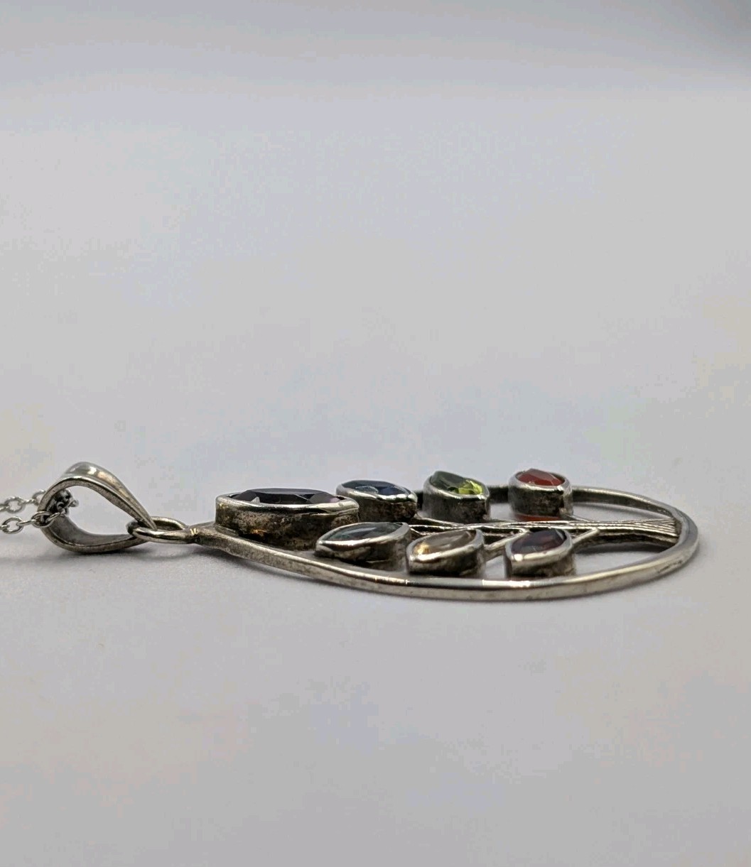Sterling Silver Multi Gemstone Chakra Tree Of Lif… - image 11