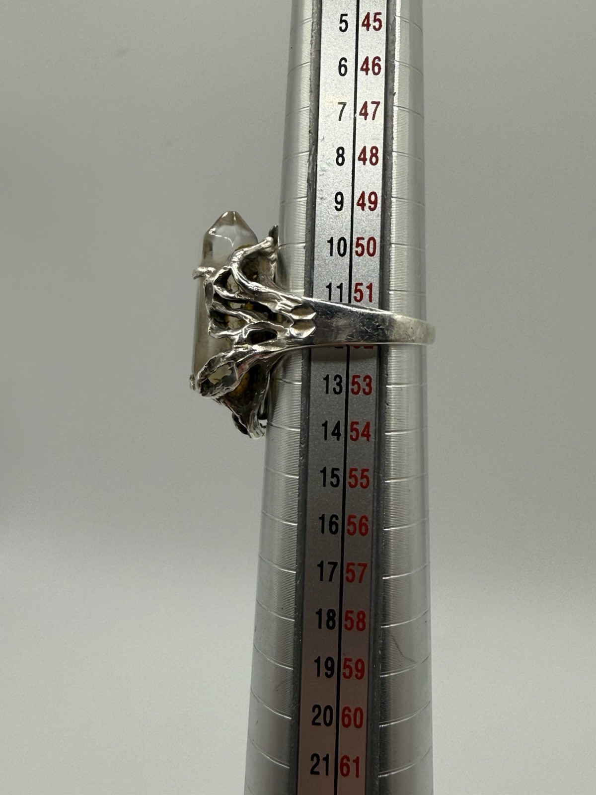 Sterling Silver  Artisan Statement Ring with Yell… - image 4