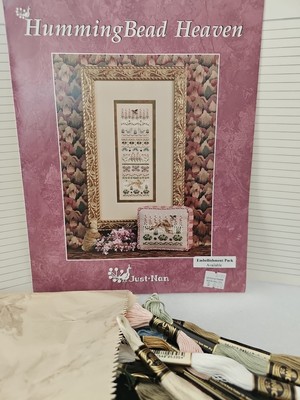 Just-Nan Humming Bead Heaven Counted Cross Stitch Sampler Pattern  & DMC Floss