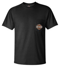 Harley-Davidson Men's Bar  Shield Logo Chest Pocket Short Sleeve T-Shirt, Black