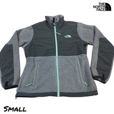 The North Face Jacket Womens SM Denali Fleece Gray Blue Cozy Casual Zip Up Coat