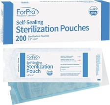 ForPro Self-Sealing Sterilization Pouches 3.5" x 10" Autoclave Bags 200-Count