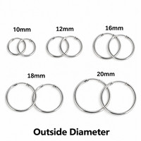 925 Sterling Silver Plated Hinged Hoop Sleeper Circle Ring Earrings Women/Men UK