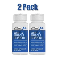 2 Pack Omega XL 120 Capsules-Green Lipped Mussel Omega-3 Joint Relief Supplement