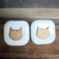2 X MöBelknopf Katzen Porzellan Griff MöBelknauf Knauf Katze Clayre&Eef Deko