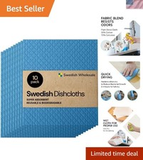 High Absorbency Reusable Sponge Cloths 10 Pack 8 x 7 , Compostable Durable