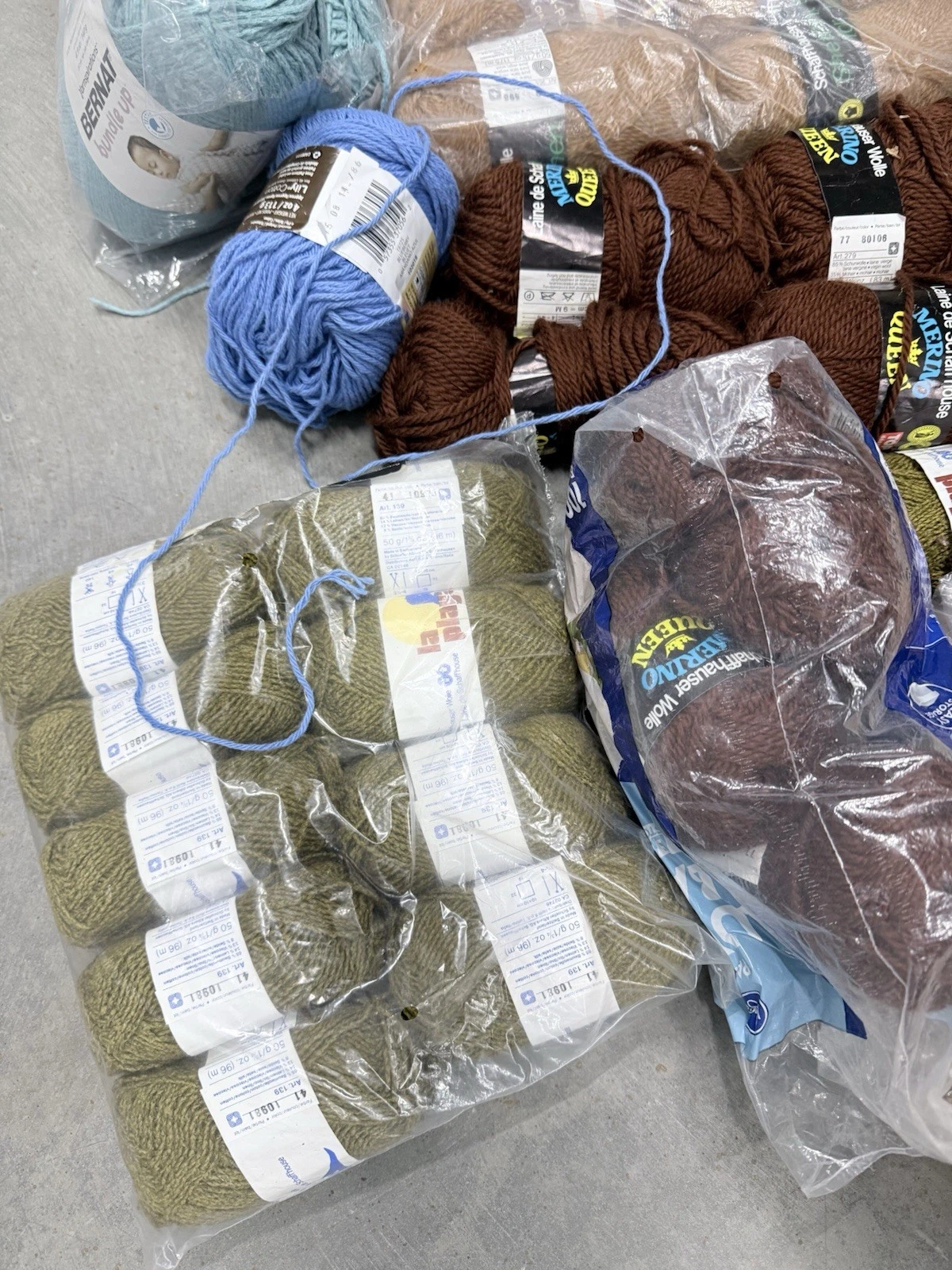 Huge Yarn Lot Assorted Colors/Materials/Size Wool Cotton Polyester FREE SHIPPING - product detail image 5