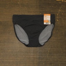 Warner's No Pinching. No Problems. Hi-Cut Brief Panty Black / White Pindot S