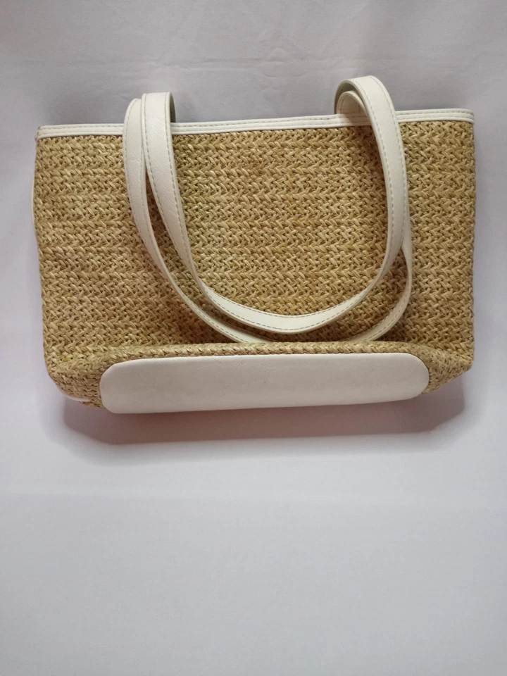 Bueno винтажная соломенная сумочка с кожаным цветком и ремнями наплечная сумка сумочка - Изображение 2 из 4