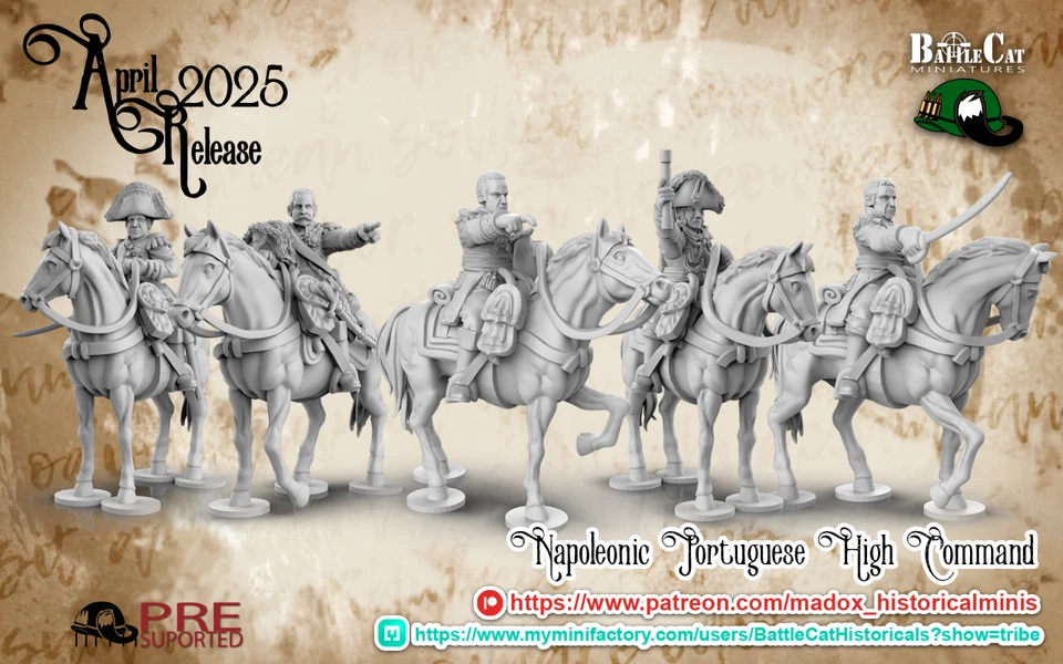 PIANO MINIATURES 28mm Napoleonic Peninsular - Portuguese Command - 5 Figures