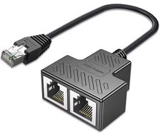 AKWOR Ethernet Splitter 1 to 2, RJ45 Network Splitter Starlink Ethernet Adapt...