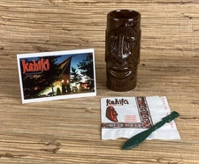 Vintage Tiki Mug Kahiki Supper Club Columbus Ohio with Swizzle & Napkin
