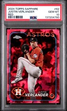 2024 TOPPS CHROME SAPPHIRE RED #62 JUSTIN VERLANDER 3/5 PSA 10