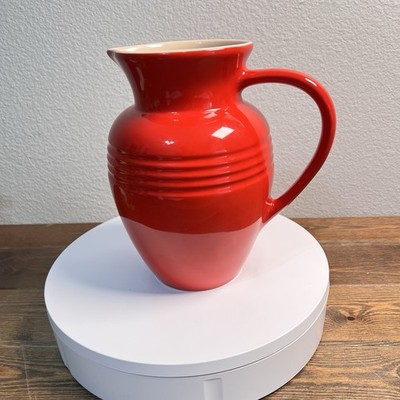 Le Creuset Stoneware Cerise Red Stoneware 2 Quart Pitcher 9