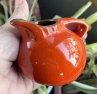 Vtg FRANKOMA Art Pottery Red Orange Mini Ball Creamer Pitcher #553 MCM