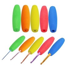 5PCS Crochet Hook Grips Set Ergonomic Crochet Hook Handle Multi-Size