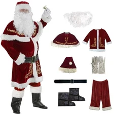 Plus Size Adult Men's Santa Claus Cosplay Costume M-6XL Stage Performance Clothi