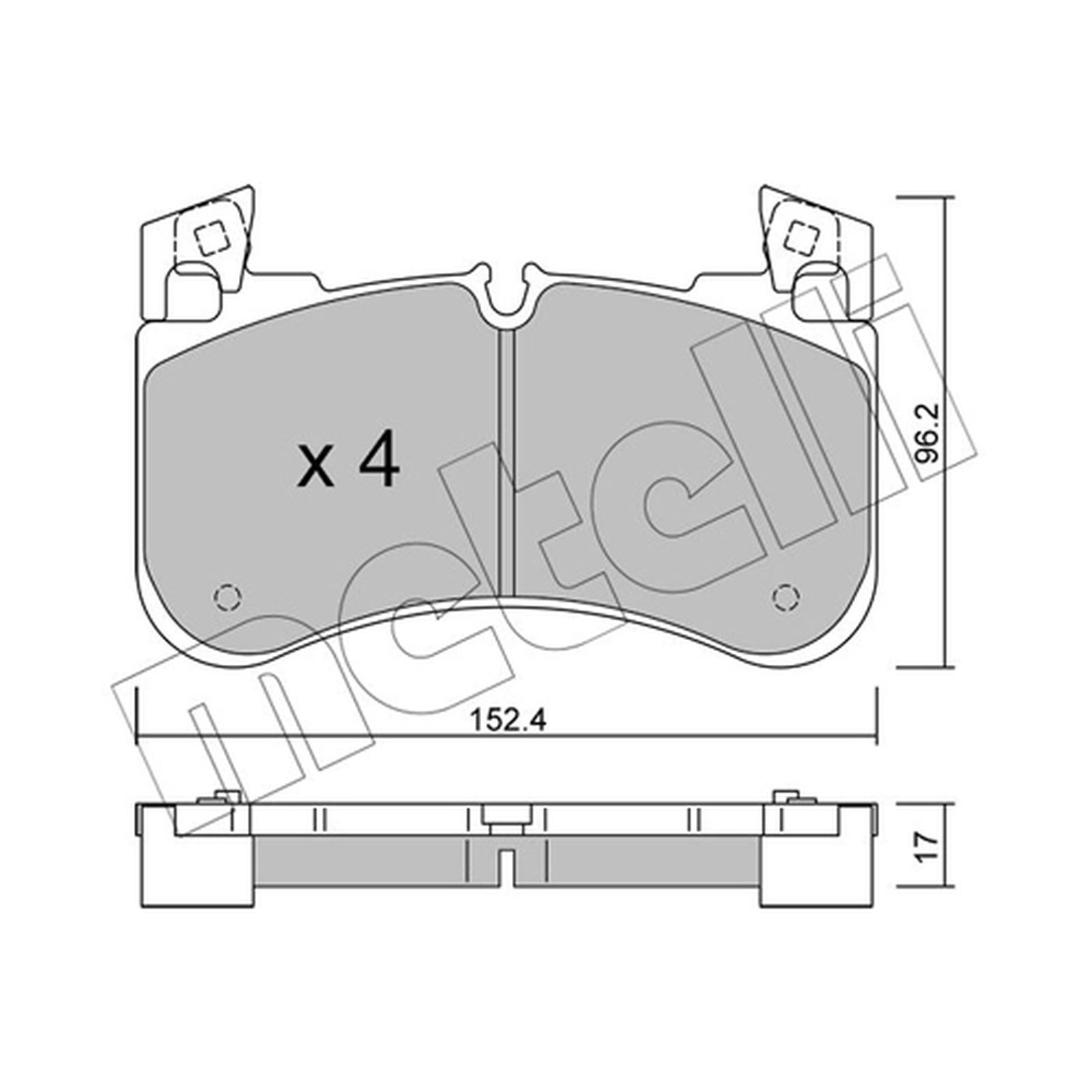1x ORIGINAL® Metelli Bremsbelagsatz, Scheibenbremse Vorne für Land Rover RANGE