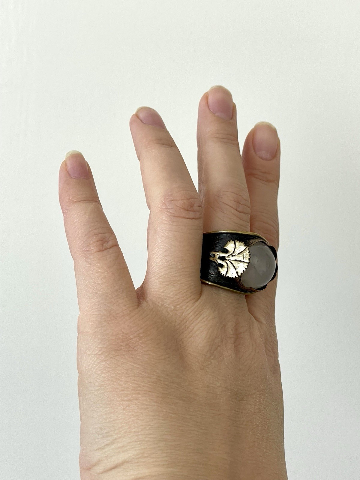 Brutalis Artisan Brass Statement Ring Adjustable … - image 4