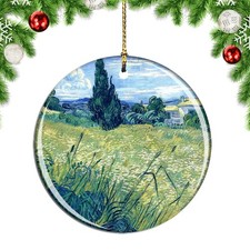 Van Gogh Green Wheat Field With Cypress Christmas ornament city travel souvenir