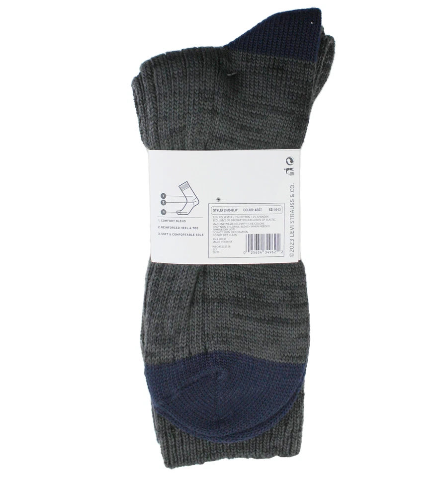 Paquete de 2 calcetines Levi's para hombre con logotipo bordado de dos tonos confort superior Foto 3 de 3