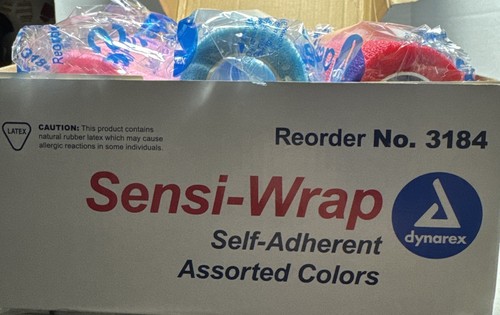 Sensi-Wrap Self Adherent Assorted Colors Dynarex 18 Rolls - Picture 5 of 10