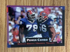1993 Pro Set Power Combo # 5 Bruce Smith /Darryl Talley Buffalo Bills Football
