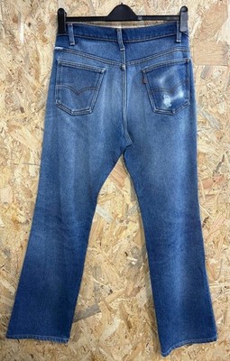 Levis 517 Bootcut Jeans W34 L32 USA Made Burgundy Tab Vintage 80s Blue Zip Fly