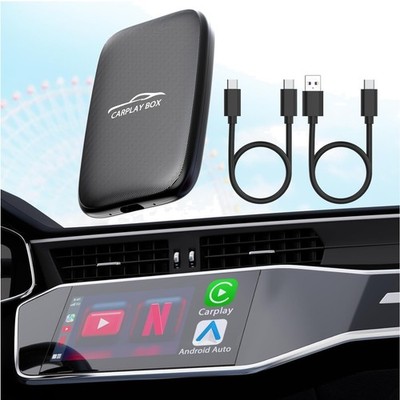 3-in-1 Wireless Carplay and Android Auto Adapter Streaming Video Fits Netflix...