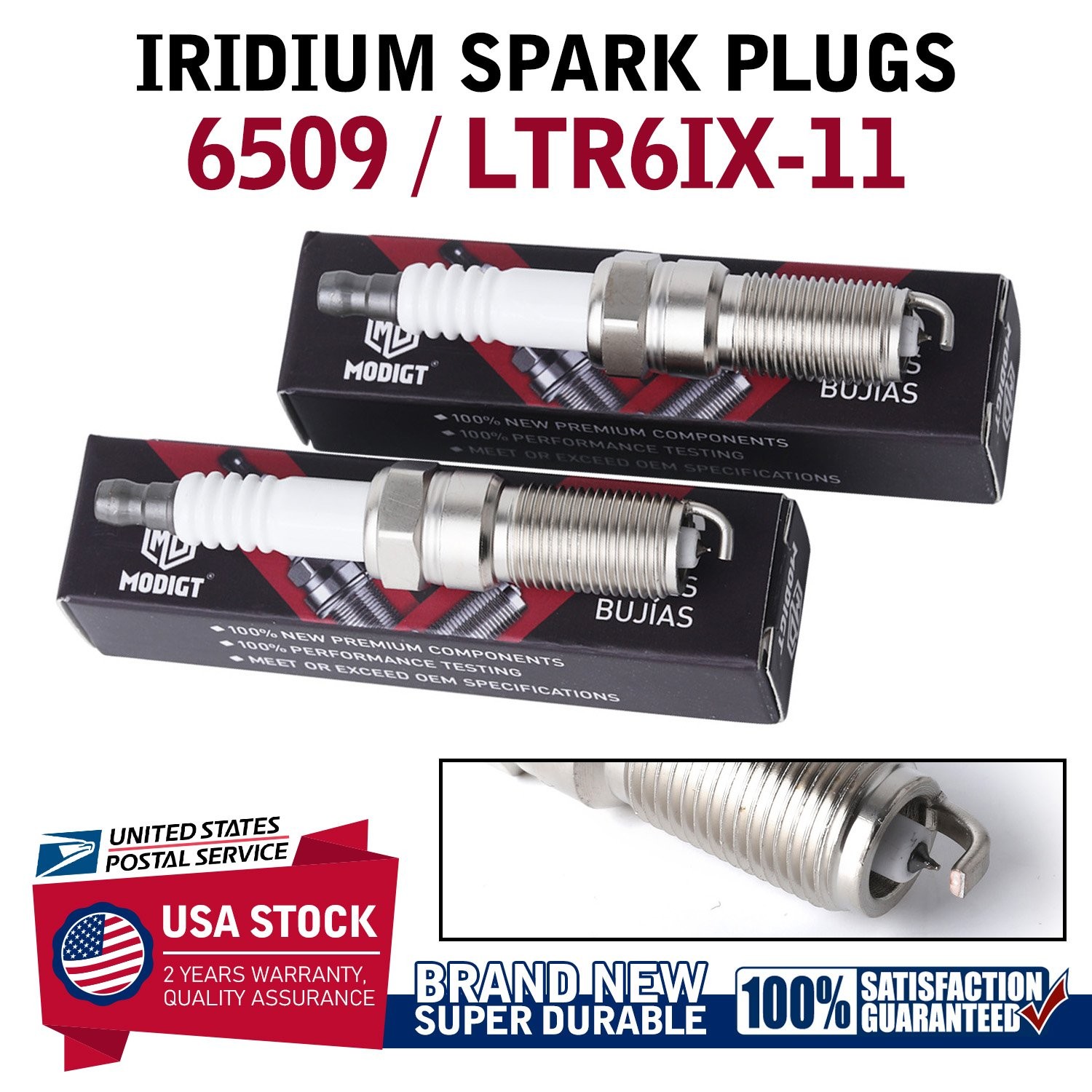 For NGK 6509 LTR6IX-11 6PCS Iridium Spark Plugs For Buick Ford OE Replacement