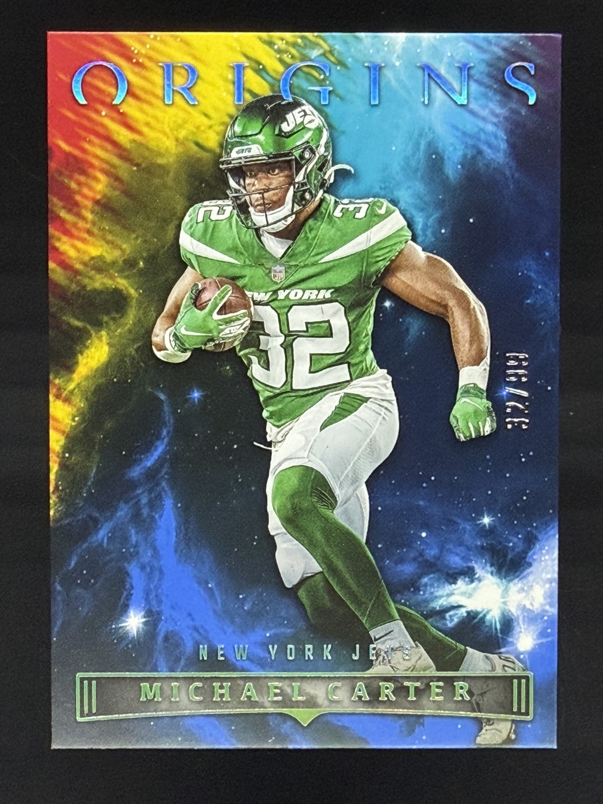Michael Carter 32/99 Jersey # Match Blue 2022 Panini Origins