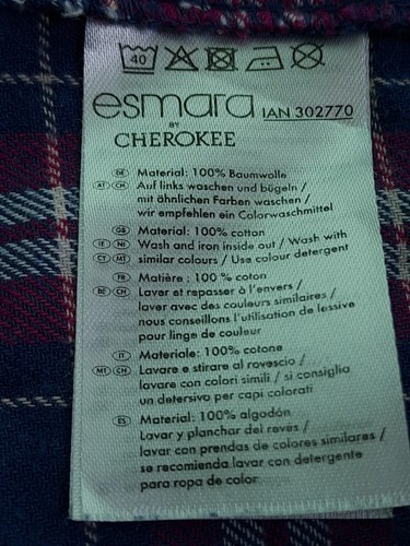 Esmara Cherokee est 1923 chemise femme carreaux 100% coton Size XXL Borgogna - Foto 14 di 16