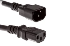 Heavy Duty AC Power Cord Extension, C14 to C13, 14 AWG, 15A / 250 V, 2', Black