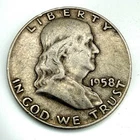 Franklin Silver Half Dollar 1958 D