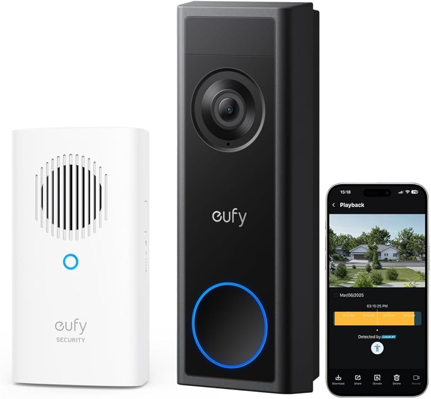 eufy Security Video Doorbell C31 2K FHD Wireless with Chime, Dual Power, No