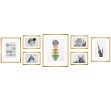 , Aluminum Gallery Wall Frame Set of 7 - Includes 11x14, 8x10, and Four 5x7 -...