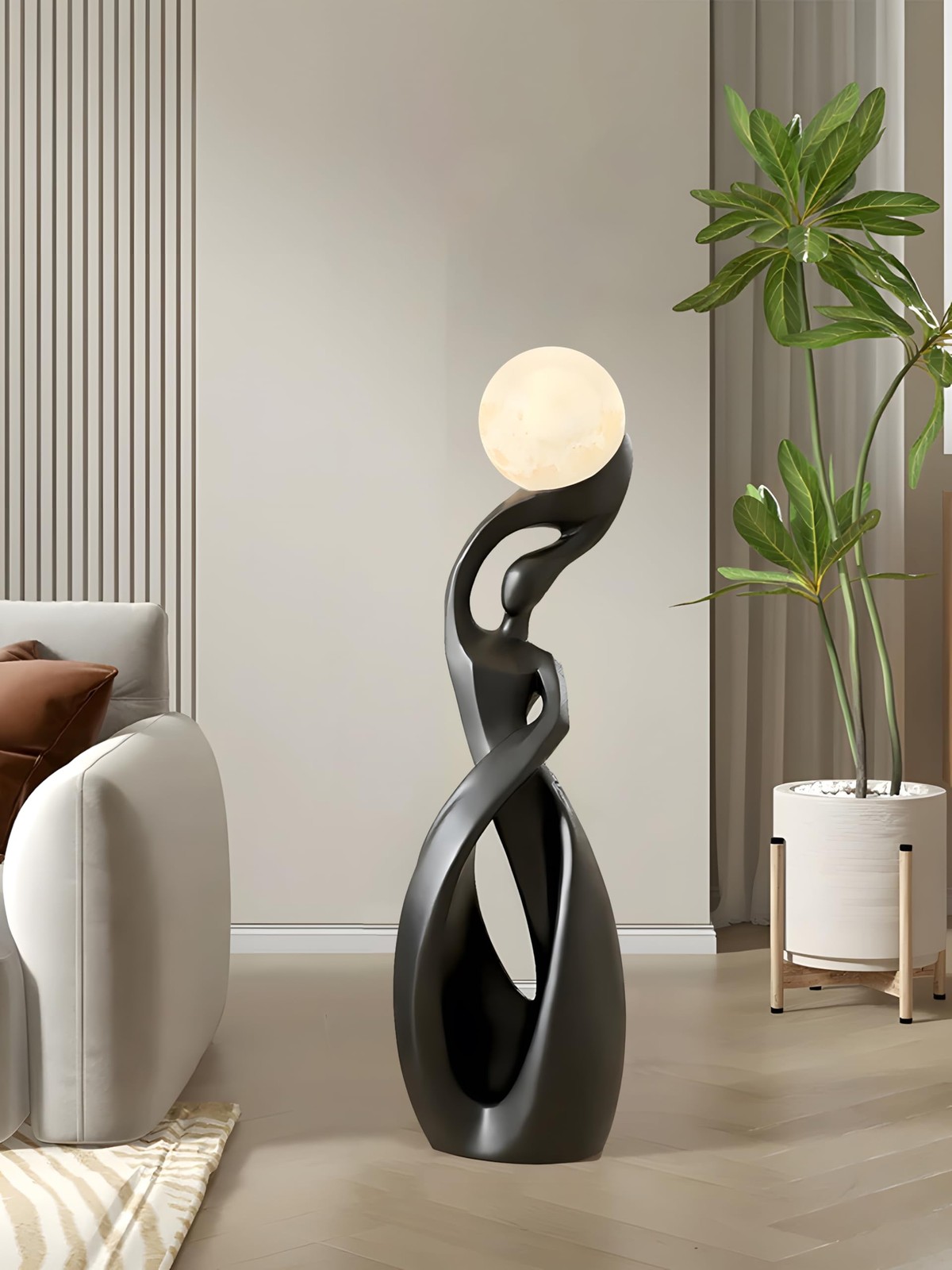 -Modern Minimalist Floor Lamp, Black for Living Room, Creative Nordic Bedside...