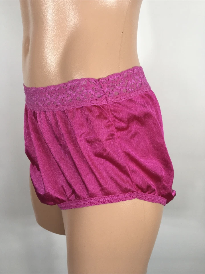 DE COLECCIÓN 1980 REFUERZO DE SETAS ABUELA NAILON BRAGAS ENCAJE TRANSPARENTE Rosa Oscuro 7 NUEVO Foto 3 de 4