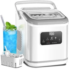 26lbs/24H Portable Compact Small Bullet Ice Maker,Digital Screen, 9 Cubes/6 Mins