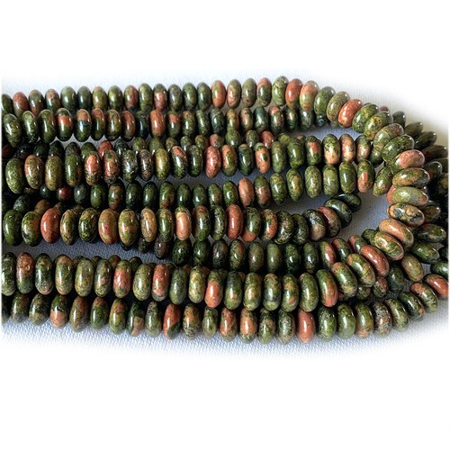 Perline Gioielli Rondelle Naturali Originarie Mix Pietre Unakite Amazzonite - Foto 8 di 16