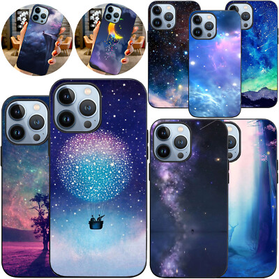 Starry Sky Design Soft Rubber Case For iPhone 16 15 14 Pro Max 13 12 Phone Cover