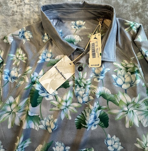 Tommy Bahama Men's L Sailing Lotus Golf Polo Shirt Stretch Casual IslandZone NWT - Picture 8 of 9