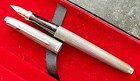 Parker 75 Sterling Silver Ciséle Flat ends Fountain pen 14K Gold Fine Nib Box — photo 4