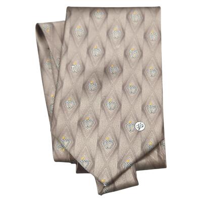 Versace Tie Classic V2 Silk Wide Geometric Diamonds Gray Medusa Head 55'' x 4''